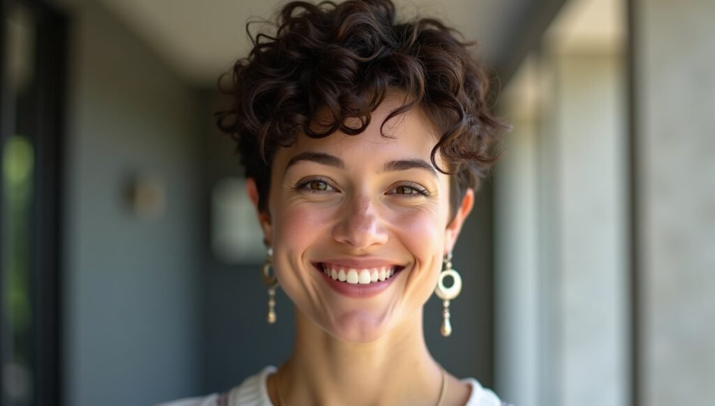 Short Curly Pixie Haircut